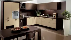 Kitchen design in chocolate milk color design