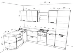 Kitchen design in modern style 4 meters