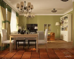 Olive kitchen living room photo