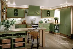 Olive kitchen living room photo
