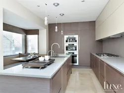 Gray Brown Kitchen In The Interior Photo