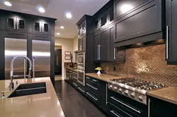 Kitchen interior with dark apron