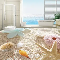Bathroom design with seashells