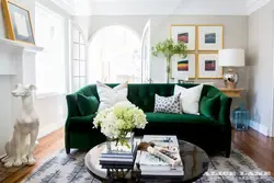 Interior in emerald tones living room