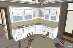 3D Corner Kitchen Design