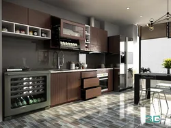 3D corner kitchen design