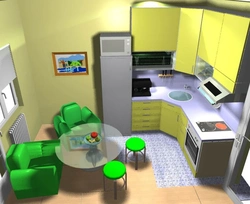 3D corner kitchen design