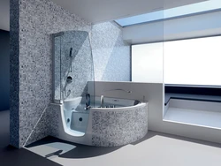 Дизайн ванной с джакузи и душевой кабиной