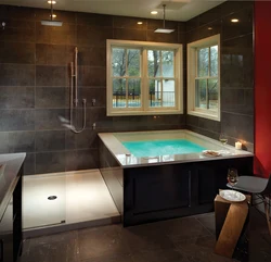 Bathroom Design With Jacuzzi And Shower