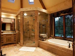 Bathroom design with jacuzzi and shower