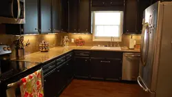 Photo of kitchen lined