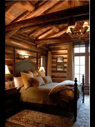 Photo of a bedroom in a wooden style photo