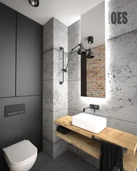 Bath in loft style photo in Khrushchev