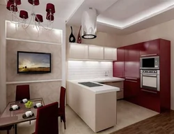 Kitchen design 15 m with two windows