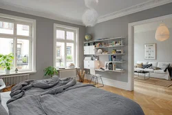 Photo of an apartment with gray finishing