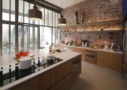 Фото кухни с окном в стиле лофт