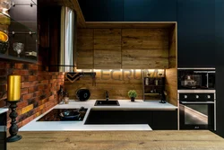 Photo of a kitchen with a loft style window