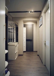 Corridor of a three-room apartment in a panel house photo