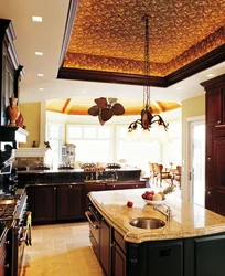 White Suspended Ceiling In The Kitchen Design