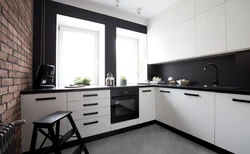 Kitchen design with black splashback