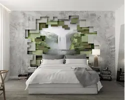 3D Wallpaper Above The Bed Photo In The Bedroom