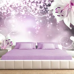 3D Wallpaper Above The Bed Photo In The Bedroom
