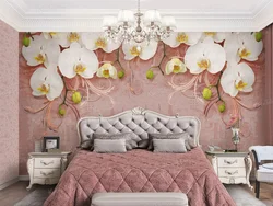 3D wallpaper above the bed photo in the bedroom
