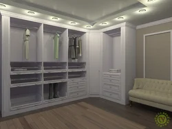 Corner wardrobe in the bedroom design
