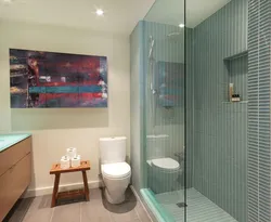 Bathroom with glass partition photo