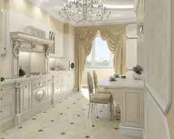 Kitchen design in a classic style in light colors