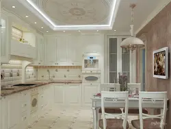 Kitchen design in a classic style in light colors