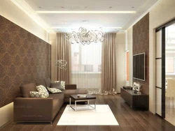 Interior design of the hall in the apartment wallpaper