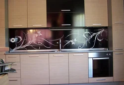 Glass With Drawings For The Kitchen Photo