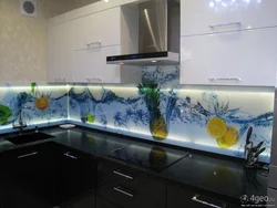 Glass with drawings for the kitchen photo