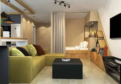 Студия кухня гостиная спальня дизайн