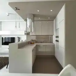 L-shaped living room kitchen design