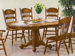 Photo of wooden tables and chairs for the kitchen