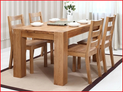 Photo of wooden tables and chairs for the kitchen