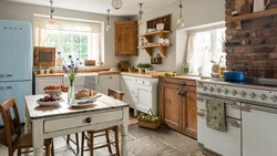 Kitchen design with old furniture