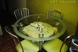 Kitchen Interior With Glass Table Photo