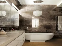 Bathroom design brown marble