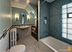 Photo of a bathtub with half tiles