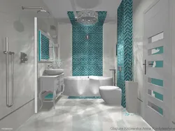 Көгілдір ванна дизайнының фотосы