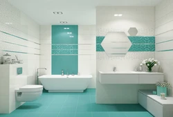 Көгілдір ванна дизайнының фотосы