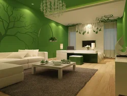 Photo of green walls in the apartment