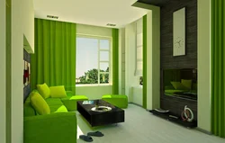Photo of green walls in the apartment