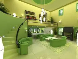Photo of green walls in the apartment