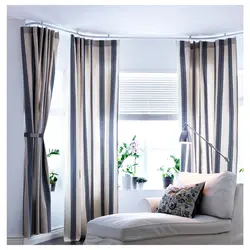 Strip curtains living room photo