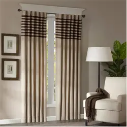 Strip curtains living room photo