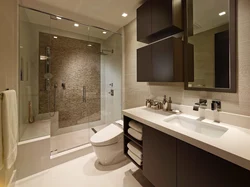 Проект дизайн ванной комнаты с туалетом